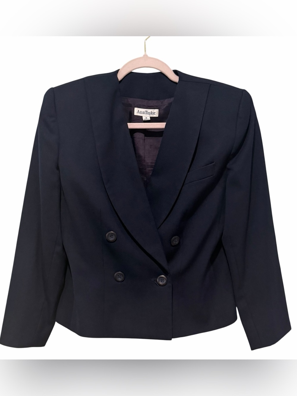 Vintage Ann Taylor 100% Wool Double Breasted Blazer 8